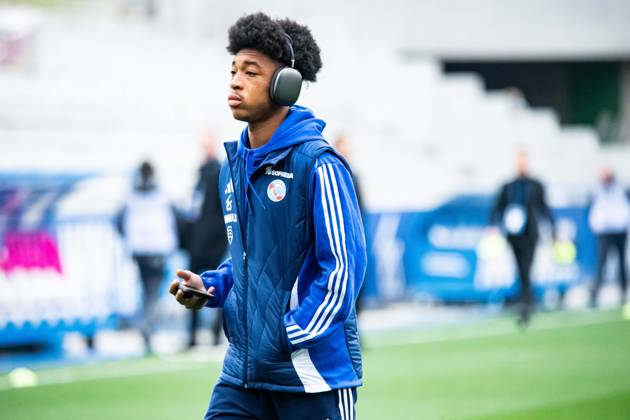 FOOTBALL : RC Strasbourg vs Toulouse FC - Ligue 1 - Journà e 26 - 16 03 2025 Samuel Amo-Ameyaw (RC Strasbourg) StrasbourgFrance Copyright: xBaptistexAutissierx