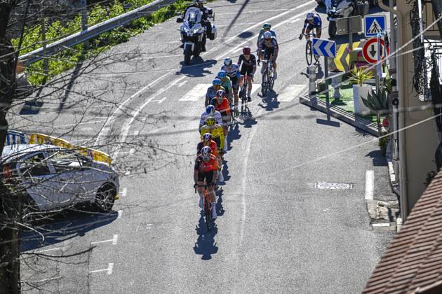 Paris - Nice 2025 - stage 8 NICE, FRANCE - MARCH 16 : Illustration picture of the second escape pack during stage 8 and final stage of the 83th edition of the Paris - Nice cycling race, a stage of 119,9km with start and finish in Nice on March 16, 2025 in Nice, France, 16 03 2025 ( Motordriver Kenny Verfaillie - Nice France  Copyright: xNicoxVereeckenx