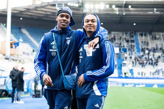 FOOTBALL : RC Strasbourg vs Toulouse FC - Ligue 1 - Journà e 26 - 16 03 2025 Emanuel Emegha (RC Strasbourg) Sekou Mara (RC Strasbourg) StrasbourgFrance Copyright: xBaptistexAutissierx