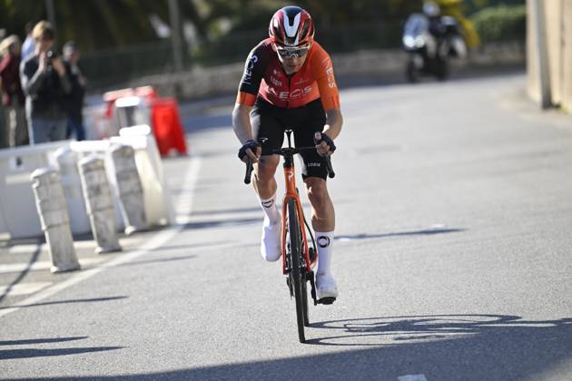 Paris - Nice 2025 - stage 8 NICE, FRANCE - MARCH 16 : Sheffield Magnus (USA) of Ineos Grenadiers attacking during stage 8 and final stage of the 83th edition of the Paris - Nice cycling race, a stage of 119,9km with start and finish in Nice on March 16, 2025 in Nice, France, 16 03 2025 ( Motordriver Kenny Verfaillie - Nice France  Copyright: xNicoxVereeckenx
