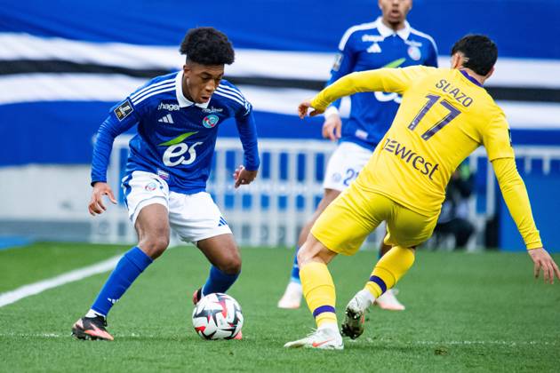 FOOTBALL : RC Strasbourg vs Toulouse FC - Ligue 1 - Journà e 26 - 16 03 2025 Samuel Amo-Ameyaw (RC Strasbourg) StrasbourgFrance Copyright: xBaptistexAutissierx
