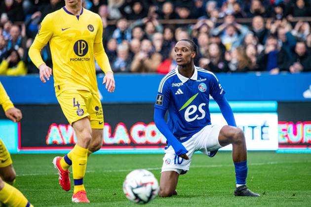 FOOTBALL : RC Strasbourg vs Toulouse FC - Ligue 1 - Journà e 26 - 16 03 2025 Emanuel Emegha (RC Strasbourg) StrasbourgFrance Copyright: xBaptistexAutissierx