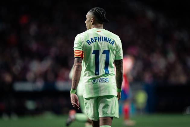 Atletico de Madrid v FC Barcelona, Barca - LaLiga EA Sports MADRID, SPAIN, MARCH 16: Raphinha Dias of FC Barcelona during the LaLiga EA Sports match between Atletico de Madrid and FC Barcelona at Estadio Civitas Metropolitano on March 16, 2025 in Madrid, Spain. Madrid Estadio Civitas Metropolitano Madrid Spain Copyright: xAlexxPerezx AtleticodeMadridFCBarcelona16MARCH273