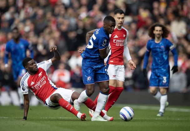 Arsenal FC v Chelsea FC - Premier League LONDON, ENGLAND - MARCH 16: of Chelsea of Arsenal during the Premier League match between Arsenal FC and Chelsea FC at Emirates Stadium on March 16, 2025 in London, England. London Emirates Stadium England United Kingdom Copyright: xVisionhausx 776173156