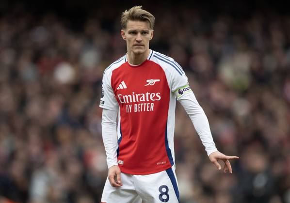 Arsenal FC v Chelsea FC - Premier League LONDON, ENGLAND - MARCH 16: Martin Odegaard of Arsenal during the Premier League match between Arsenal FC and Chelsea FC at Emirates Stadium on March 16, 2025 in London, England. London Emirates Stadium England United Kingdom Copyright: xVisionhausx 776173156