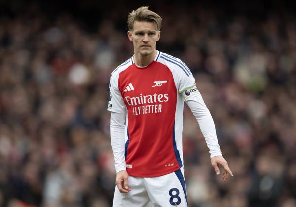Arsenal FC v Chelsea FC - Premier League LONDON, ENGLAND - MARCH 16: Martin Odegaard of Arsenal during the Premier League match between Arsenal FC and Chelsea FC at Emirates Stadium on March 16, 2025 in London, England. London Emirates Stadium England United Kingdom Copyright: xVisionhausx 776173156