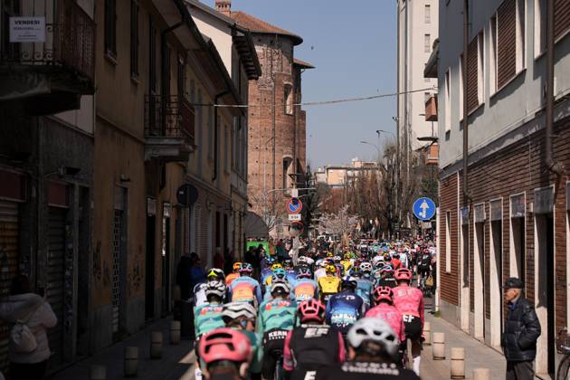 start of the men s elite race of the Milano-Torino one day cycling race (174km) from Rho to Torino (Superga) - North West Italy- Wednesday, March 19, 2025. - cycling .  Copyright: xMarcoxAlpozzi LaPressex