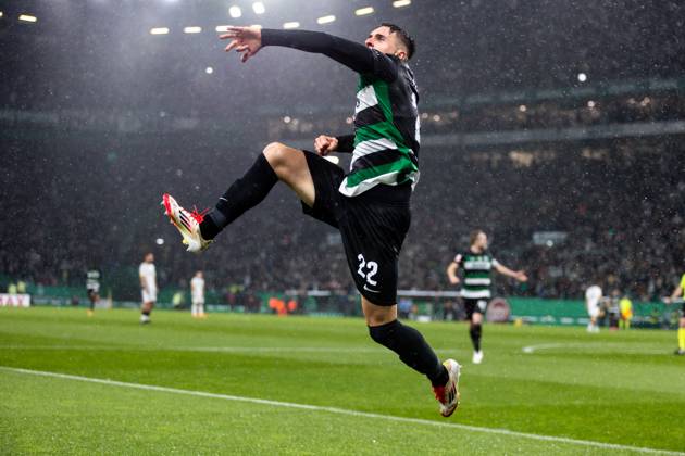 Sporting CP v FC Famalicao - Liga Portugal BetClic Ivan Fresneda a celebrar o golo durante partida entre Sporting CP v FC Famalicao valida pela Liga Portugal BetClic no Estadio Jose Alvalade, Lisboa, Portugal (Foto de Diogo Faria Reis Avant Sports) Lisbon Estadio Jose Alvalade Portugal Copyright: xDiogoxFariaxReis AvantxSportsx