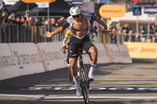 March 19, 2025, Turin, Turin, Italy: Turin, mexican rider Isaac Del Toro wins the Milano-Torino classic cycling race at Superga hill in Turin. Turin Italy - ZUMAm214 0807396967st Copyright: xMatteoxSeccix