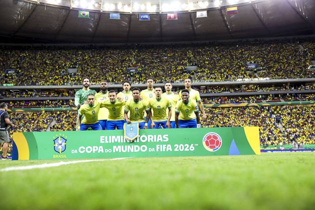 Match between brazil and colomba for the world cup qualifiers in brasilia Brasilia (df), 03 20 2025 - qualifiers world cup 2026 brazil colombia brazilian team poses before the match between the brazilian team and the colombian team, for the 13th round of the world cup qualifiers at the brb mane garrincha arena, this thursday night, march 20, 2025. (Foto: Pedro Paulo Diaz Thenews2 imago images) Copyright: xPedroxPauloxDiazx