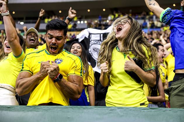 Match between brazil and colomba for the world cup qualifiers in brasilia Brasilia (df), 03 20 2025 - qualifiers 2026 world cup brazil colombia the fans celebrate the victory of the national team, Nationalteam in the match between the brazilian team and the colombian team, for the 13th round of the world cup qualifiers at the brb mane garrincha arena, this thursday night, march 20, 2025. (Foto: Pedro Paulo Diaz Thenews2 imago images) Copyright: xPedroxPauloxDiazx