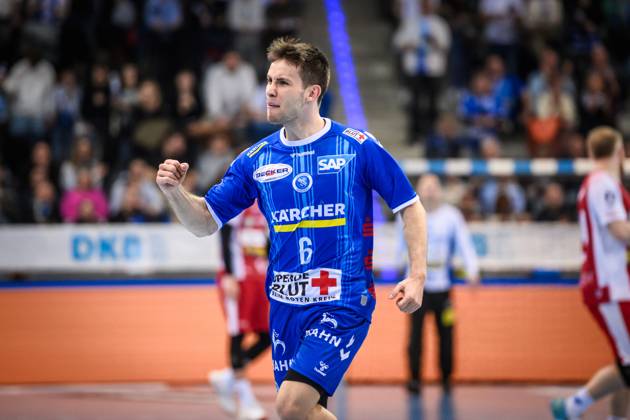 Daniel Fernandez TVB Stuttgart, 06 Jubel, Freude, Siegerfaust GER, TVB Stuttgart ThSV Eisenach, Handball, Bundesliga, HBL, 23 Spieltag, Spielzeit 2024 2025, 23 03 2025, Stuttgart Porsche Arena GER, TVB Stuttgart ThSV Eisenach, Handball, Bundesliga, HBL, 23 Spieltag, Spielzeit 2024 2025, 23 03 2025, Stuttgart Porsche Arena Stuttgart Copyright: xSandyxDinkelackerx EP_SDR
