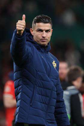 2025 03 23 xJAx Portugal, Lisbon Estadio Jose Alvalade UEFA Nations League 2025 Quarter finals Portugal Denmark v l , thumbs up, Cristiano Ronaldo Portugal thanks the fans, thanks team after the match, after the match thanks the fans, applauds the fans Copyright: JoaquimxFerreira