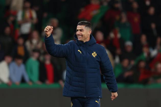 2025 03 23 xJAx Portugal, Lisbon Estadio Jose Alvalade UEFA Nations League 2025 Quarter finals Portugal Denmark v l , Cristiano Ronaldo Portugal cheer after the end of the match Copyright: JoaquimxFerreira