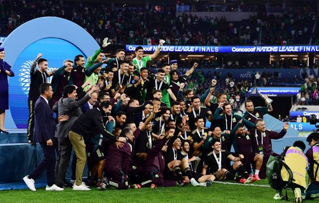 RECORD DATE NOT STATED IV CONCACAF NATIONS LEAGUE 2024-2025 Mexico vs Panama - Final Players of Mexico Champions of COncacaf Nations League during the Final match between Mexican national team, Nationalteam (Mexico) and Panama as part Final Four of the Concacaf Nations League 2024-2025 at SoFi Stadium on March 23, 2025 in Inglewood, Los Angeles, California, United States. INGLEWOOD LOS ANGELES CALIFORNIA UNITED STATES Copyright: xAdrianxMaciasx 20250323215834_CNL_2025_F_MEX_CHAMPION252
