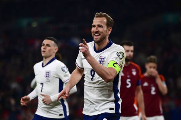 England v Latvia , London, UK - 24 Mar 2025 Goal celebrations for Harry Kane of England during the FIFA World Cup, WM, Weltmeisterschaft, Fussball Qualifier match between England and Latvia on the 24th March 2025 at Wembley Stadium,, London on 24 Mar 2025 London Wembley Stadium London GBR Copyright: xGeorgexWass PPAUKx PPA-175952