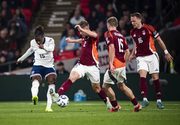 24th March 2025; Wembley Stadium, London, England; FIFA World Cup, WM, Weltmeisterschaft, Fussball Qualifying Group K International Football, England versus Latvia; Eberechi Eze of England scores in the 75th minute for 3-0  ActionPlus12766437 GodfreyxPitt