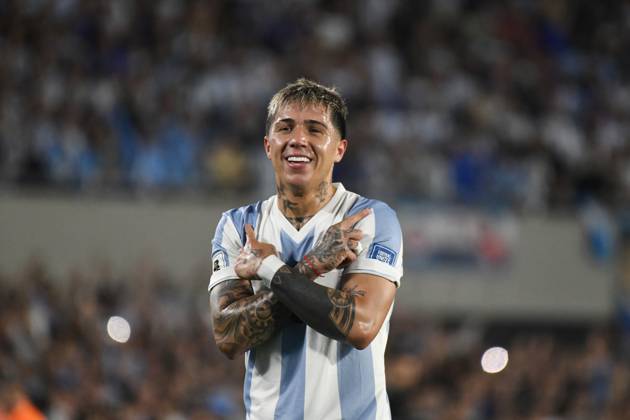 Argentina v Brazil - FIFA World Cup, WM, Weltmeisterschaft, Fussball 2026 Qualifier Enzo Fernandez of Argentina celebrates his goal during the match between Argentina and Brazil in Buenos Aires, Argentina, on March 25. Buenos Aires Buenos Aires Argentina Copyright: xFedericoxPerettix originalFilename:peretti-argentin250321_npQnq