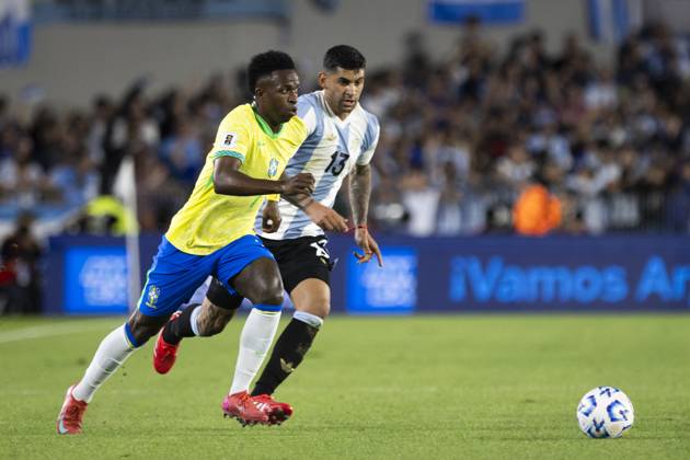 Argentina v Brazil - FIFA World Cup, WM, Weltmeisterschaft, Fussball 2026 Qualifier Vinicius Junior of Brazil in action during the South of American FIFA World Cup 2026 Qualifier between Argentina and Brazil at Estadio Mas Monumental Antonio Vespucio Liberti on March 25, 2025 in Buenos Aires, Argentina. Buenos Aires Argentina Copyright: xMatiasxBagliettox originalFilename:baglietto-notitle250325_npOhk