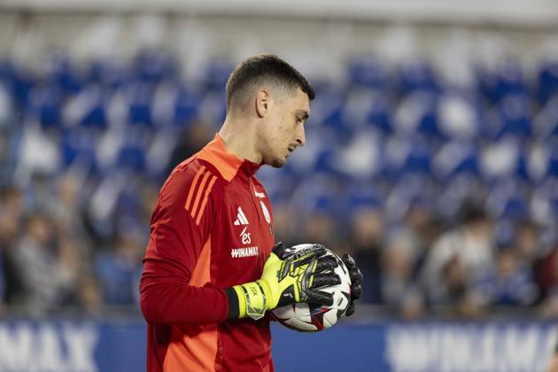 FOOTBALL : Racing Strasbourg vs Olympique de Lyon. - Ligue 1 Stade de la Meinau 28 03 2025 Echauffement des joueurs de Racing de Strasbourg Copyright: xelyxandroxcegarrax