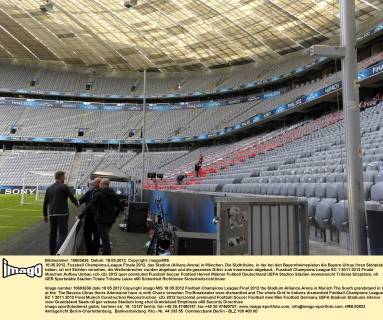 Fussball, Champions League Finale, Umbau der Suedtribuene: Sitzplaetze statt Stehplaetze