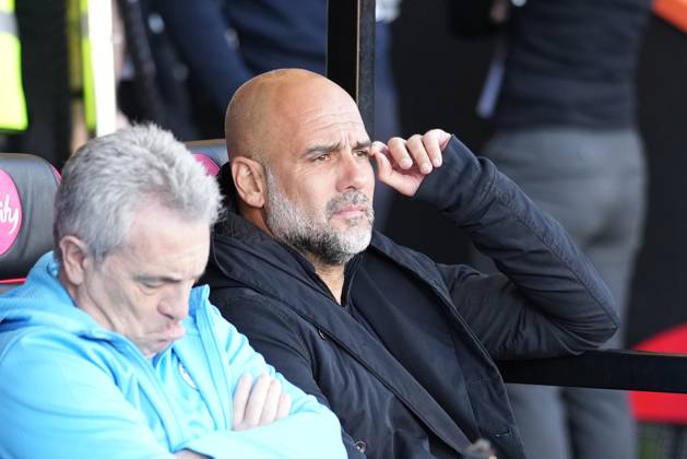 Bournemouth v Manchester City, FA Cup quarter-finals, Football, Vitality Stadium, Bournemouth, UK - 30 Mar 2025 Josep Guardiola manager of Manchester City on the bench. Bournemouth Vitality Stadium Bournemouth GBR, UK NEWSPAPERS OUT Copyright: xSeanxRyanx