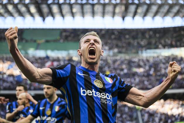Bilder des Jahres 2025, Sport 03 März Sport Themen der Woche KW13 Sport Bilder des Tages FC Internazionale v Udinese Calcio - Serie A Davide Frattesi of FC Internazionale celebrates after scoring the opening goal during the Serie A football match between FC Internazionale and Udinese Calcio. Milan Italy Copyright: xNicolòxCampox