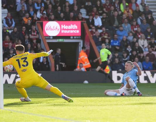 Bournemouth v Manchester City, FA Cup quarter-finals, Football, Vitality Stadium, Bournemouth, UK - 30 Mar 2025 GOAL 1-1. Erling Haaland of Manchester City scores the equaliser. Bournemouth Vitality Stadium Bournemouth GBR, UK NEWSPAPERS OUT Copyright: xSeanxRyanx