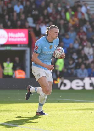 Bournemouth v Manchester City, FA Cup quarter-finals, Football, Vitality Stadium, Bournemouth, UK - 30 Mar 2025 GOAL 1-1. Erling Haaland of Manchester City celebrates after scoring the equaliser. Bournemouth Vitality Stadium Bournemouth GBR, UK NEWSPAPERS OUT Copyright: xSeanxRyanx