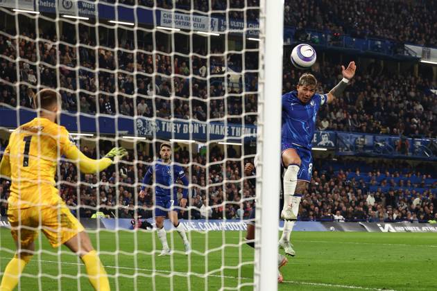 Chelsea v Tottenham Hotspur Premier League 03 04 2025. GOAL 1-0 Enzo Fernandez of Chelsea scores a goal and celebrates during the Premier League match between Chelsea and Tottenham Hotspur at Stamford Bridge, London, England on 3 April 2025. London Stamford Bridge Greater London England Editorial use only DataCo restrictions apply See www.football-dataco.com , Copyright: xPaulxPhelanx PSI-21744-0030