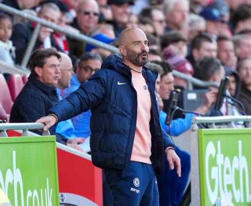 Brentford v Chelsea, Premier League, Football, Gtech Community Stadium, Brentford London, UK - 06 Apr 2025 Enzo Maresca manager of Chelsea Brentford Gtech Community Stadium London GBR, UK NEWSPAPERS OUT Copyright: xSeanxRyanx