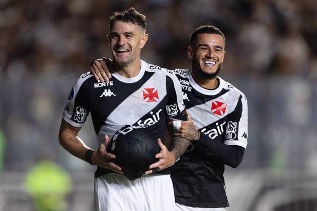 April 8, 2025, Rio de Janeiro, Rio de Janeiro, BRA: RIO DE JANEIRO, BRAZIL - APRIL 08: PABLO VEGETTI of Vasco da Gama celebrates after scoring the team s first goal during the match between Vasco da Gama and Puerto Cabello as part of Copa CONMEBOL Sudamericana 2025 at Sao Januario Stadium on April 08, 2025 in Rio de Janeiro, Brazil. Rio de Janeiro BRA - ZUMAc227 20250408_zsp_c227_015 Copyright: xRuanoxCarneirox