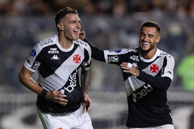 April 8, 2025, Rio de Janeiro, Rio de Janeiro, BRA: RIO DE JANEIRO, BRAZIL - APRIL 08: PABLO VEGETTI of Vasco da Gama celebrates after scoring the team s first goal during the match between Vasco da Gama and Puerto Cabello as part of Copa CONMEBOL Sudamericana 2025 at Sao Januario Stadium on April 08, 2025 in Rio de Janeiro, Brazil. Rio de Janeiro BRA - ZUMAc227 20250408_zsp_c227_024 Copyright: xRuanoxCarneirox