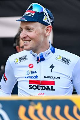 Belgian Tim Merlier of Soudal Quick-Step is seen at the men s race of the 113th edition of the Scheldeprijs one day cycling event, 202,8 km from Terneuzen, the Netherlands to Schoten, Belgium on Wednesday 09 April 2025. TOM GOYVAERTS TomxGoyvaerts x120395610x