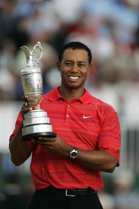 The 2006 Open Championship Tiger Woods with trophy after winning and the prize presentation after winning by the 18th green during the final round on 23rd July 2006 The Open Championship 2006, Royal Liverpool GC, Hoylake, England,UK. Copyright: xMarkxNewcombex