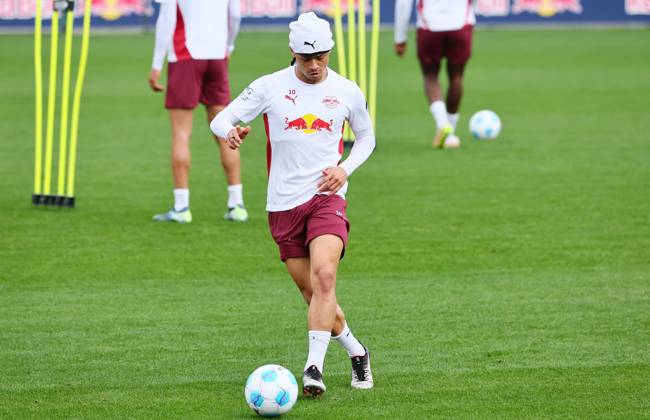 RB Leipzig Training Bundesliga Leipzig, 15 04 2025, RBL Training Center, Fußball Bundesliga , RB LEIPZIG Training , In the picture Xavi Simons 10, RB Leipzig , For editorial use only Only editorial use , Picture Point