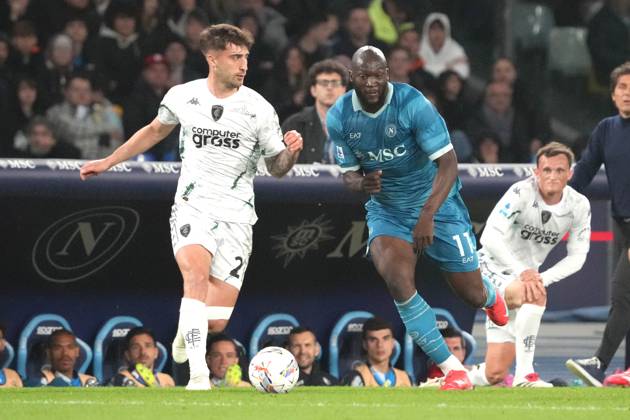 NAPLES, ITALY - APRIL14: Romelu Lukaku of SSC Napoli during the Serie A match between SSC Napoli and Empoli FC at Stadio Diego Armando Maradona on April 14, 2025 in Naples, Italy Copyright: xFOTOAGENZIAx