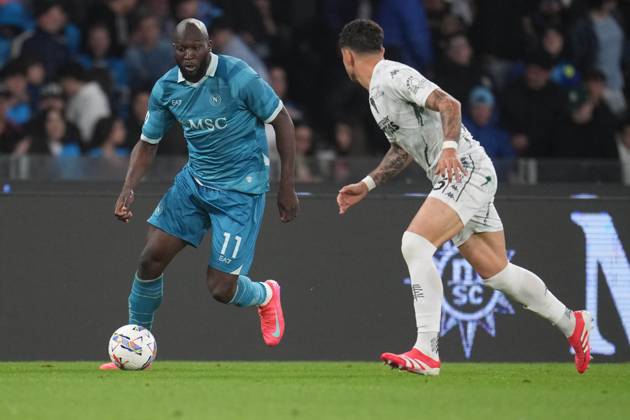 NAPLES, ITALY - APRIL14: Romelu Lukaku of SSC Napoli during the Serie A match between SSC Napoli and Empoli FC at Stadio Diego Armando Maradona on April 14, 2025 in Naples, Italy Copyright: xFOTOAGENZIAx