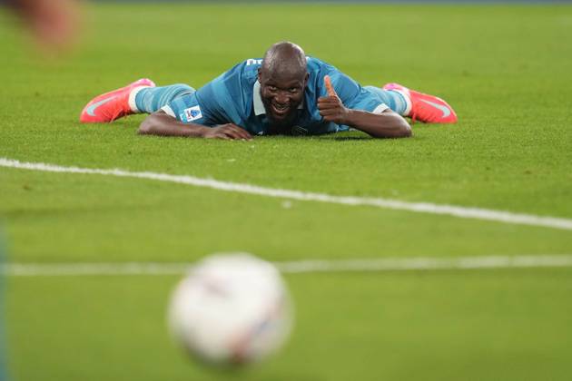 NAPLES, ITALY - APRIL14: Romelu Lukaku of SSC Napoli during the Serie A match between SSC Napoli and Empoli FC at Stadio Diego Armando Maradona on April 14, 2025 in Naples, Italy Copyright: xFOTOAGENZIAx