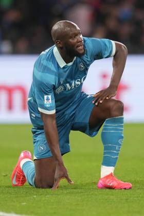 NAPLES, ITALY - APRIL14: Romelu Lukaku of SSC Napoli during the Serie A match between SSC Napoli and Empoli FC at Stadio Diego Armando Maradona on April 14, 2025 in Naples, Italy Copyright: xFOTOAGENZIAx