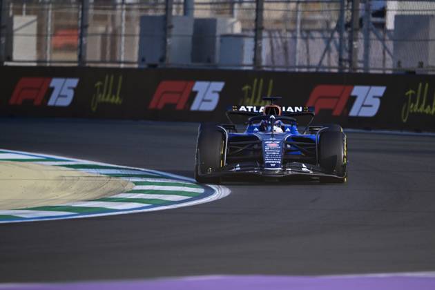 F1 Grand Prix of Saudi Arabia - Practice Alexander Albon of the Williams F1 Team runs during the free practice of the Saudi Arabia GP, the 5th round of the Formula 1 World Championship, WM, Weltmeisterschaft at the Jeddah Corniche Circuit in Jeddah, Saudi Arabia, on April 18, 2025. Jeddah Saudia Arabia Copyright: xAndreaxDiodatox originalFilename:diodato-f1saudia250418_npZ4I