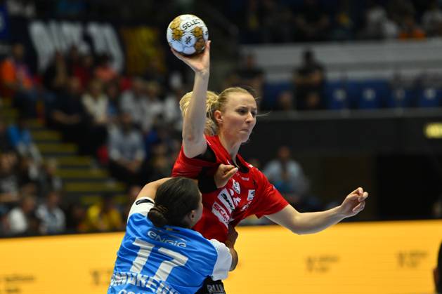 CSM Bucharest vs Team Esbjerg Henny Ella Reistad of Team Esbjerg in action during the EHF Champions League Women 2024 25 Quarter-finals game between CSM Bucharest and Team Esbjerg in Bucharest, April 20, 2025. Alex Nicodim Imago Images Copyright: xAlexxNicodimx