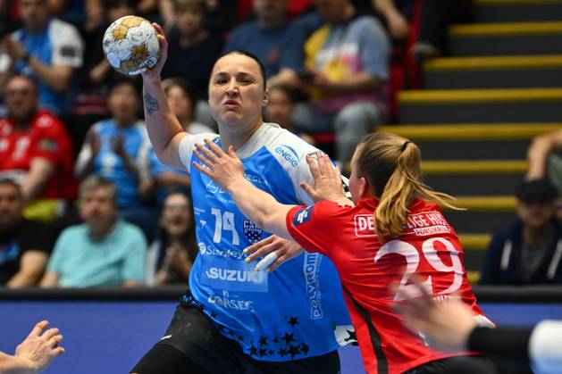 CSM Bucharest vs Team Esbjerg Player of CSM Bucharest in action during the EHF Champions League Women 2024 25 Quarter-finals game between CSM Bucharest and Team Esbjerg in Bucharest, April 20, 2025. Alex Nicodim Imago Images Copyright: xAlexxNicodimx