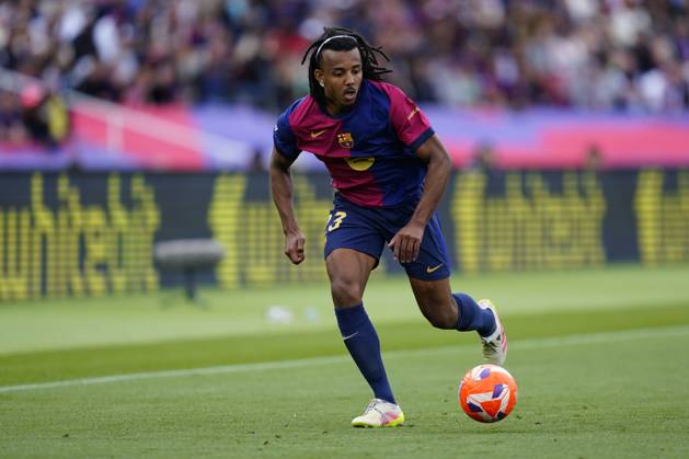 FC Barcelona, Barca - RC Celta. La Liga EA Sports match. Date 32 Jules Kounde of FC Barcelona during the La Liga EA Sports match between FC Barcelona and RC Celta played at Lluis Companys Stadium on 19 April 2025 in Barcelona, Spain. kpng Copyright: xSergioxRuizx xImagox PS_250419_BAR_CEL_120