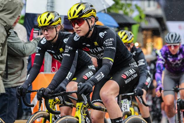 Cycling UCI World Tour Women Elite La Fleche Wallonne Femmes on 23 04 2025 in Huy Maud Oudeman Visma Lease a Bike xJRx