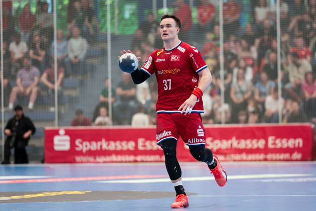 27 04 2025, 2 Handball Bundesliga, 29 Matchday, TuSEM Essen Dessau Rosslauer HV, Max Neuhaus TuSEM Essen , Essen Am Hallo NRW Germany xRHR PHOTO DEx Copyright: DennisxEwert RHR-FOTOx RHR-FOTO DE