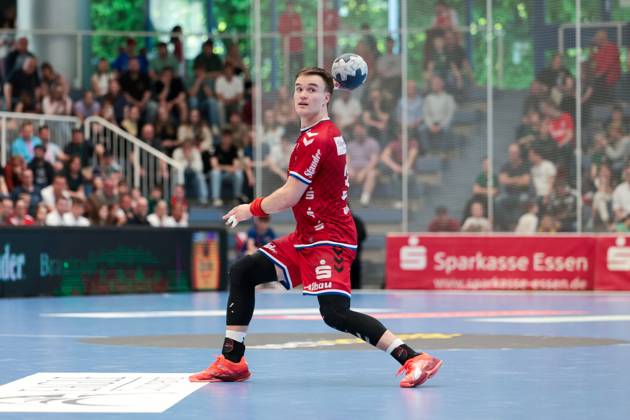 27 04 2025, 2 Handball Bundesliga, 29 Matchday, TuSEM Essen Dessau Rosslauer HV, Max Neuhaus TuSEM Essen , Essen Am Hallo NRW Germany xRHR PHOTO DEx Copyright: DennisxEwert RHR-FOTOx RHR-FOTO DE