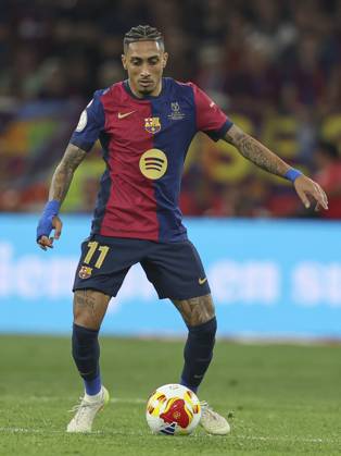 FC Barcelona, Barca Real Madrid CF. Copa del Rey. Final. Raphinha Dias Belloli of FC Barcelona during the Copa del Rey match, Final, between FC Barcelona and Real Madrid CF played at La Cartuja Stadium on April 26, 2025 in Sevilla, Spain. Copyright: xPressinphotox AP_240428_BAR-RMA_600
