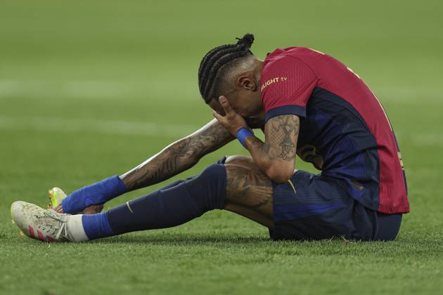 FC Barcelona, Barca Real Madrid CF. Copa del Rey. Final. Raphinha Dias Belloli of FC Barcelona during the Copa del Rey match, Final, between FC Barcelona and Real Madrid CF played at La Cartuja Stadium on April 26, 2025 in Sevilla, Spain. Copyright: xPressinphotox AP_240428_BAR-RMA_606