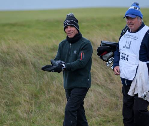 UK: The Alfred Dunhill Links Championship at Kingsbarns, St Andrews, Scotland on 30 September 2022 Pictured: Ex-footballer Gianfranco Zola on the 9th fairway at Kingsbarns during the second round of the Alfred Dunhill Links Championship 2022 St Andrews Fife Scotland Copyright: xAlexxToddx
